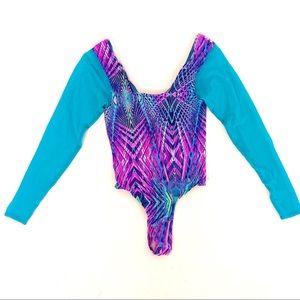 MESH SLEEVE BRAZILIAN RAVE BODYSUIT